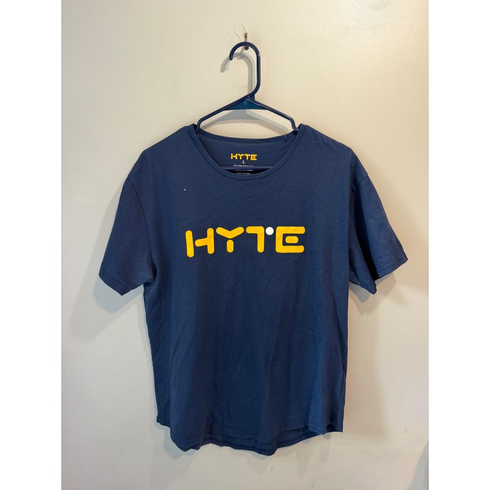 HYTE Experience Play Graphic T-Shirt Mens Large Navy Blue Tech Gaming‎ Logo Tee
